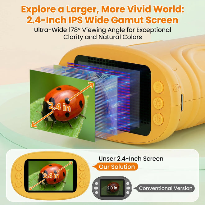 OAEBLLE Kids Microscope, 1000X 4K Digital Microscope with 2.4″ IPS Screen & 8 LED, USB Rechargeable, STEM Science Learning Kit Toys, Great Gift for Boys and Girls Aged 4-12 🍁 All In One Marketplace Canada