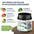Beef Tallow Face Cream – Grass Fed Whipped Tallow and Honey Balm for Skin, Body Moisturizer with Beeswax and Wild Honey, 3-Ingredient Fragrance Free Non Comedogenic Skincare for Dry Sensitive Skin 🍁 All In One Marketplace Canada