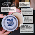 Reuzel Clay Matte Pomade, Medium Hold Matte Finish Hair Styling Clay, Lightweight & Flexible Texturizing Pomade for Volume & Definition With Aloe Vera & Vitamin E, 95g 🍁 All In One Marketplace Canada