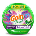 Gain Flings Laundry Detergent Pacs, 76 Count, Moonlight Breeze Scent, with Odor Defense 🍁 All In One Marketplace Canada