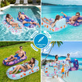 PuppyuWill 2 Pack Pool Floaties for Adults, Inflatable Pool Lounger Float Heavy Duty with Cup Holder, Backrest & Footrest Pool Lounge Float Extra Large Pool Rafts for Adults Beach Lake Party 🍁 All In One Marketplace Canada