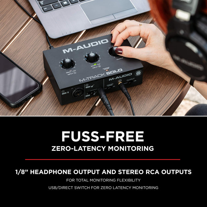 M-AUDIO M-Track Solo USB Audio Interface for Recording, Streaming and Podcasting with XLR, Line and DI Inputs, Plus a Software Suite Included 🍁 All In One Marketplace Canada