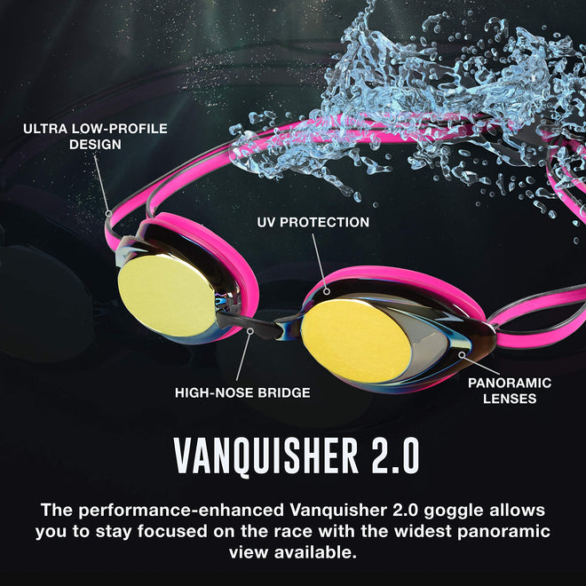 Speedo Women's Swim Goggles Mirrored Vanquisher 2.0 - Silver Ice, One Size 🍁 All In One Marketplace Canada