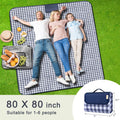 SAMSIER Large Outdoor Picnic Blankets Waterproof Foldable, Beach Blanket Sandproof Portable, Cute Picnic Mat Washable (Navy Blue, 80"×80") 🍁 All In One Marketplace Canada