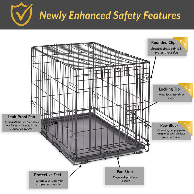 MidWest Homes for Pets 30-Inch New World Crate for Medium Breeds, 21-40 lbs, Single Door Folding Dog Crate, Leak-Proof Tray & Secure Latch, Portable, Durable & Easy to Assemble 🍁 All In One Marketplace Canada