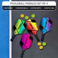 OLANNY Graphite Pickleball Paddles 4 Pack - Premium Rackets Fiber Face & Polymer Honeycomb Core Pickleball Set Includes 4 Pickleball Paddles + Balls+1 Bag (Gradient Pickleball Paddles) 🍁 All In One Marketplace Canada