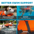 Outward Hound Granby Splash Dog Life Jacket with Handle, Reflective Floating Vest for Swimming & Boating, Maximum Buoyancy, All Skill Levels, Small Dogs & Puppies (16–20" Girth), Orange, Small 🍁 All In One Marketplace Canada