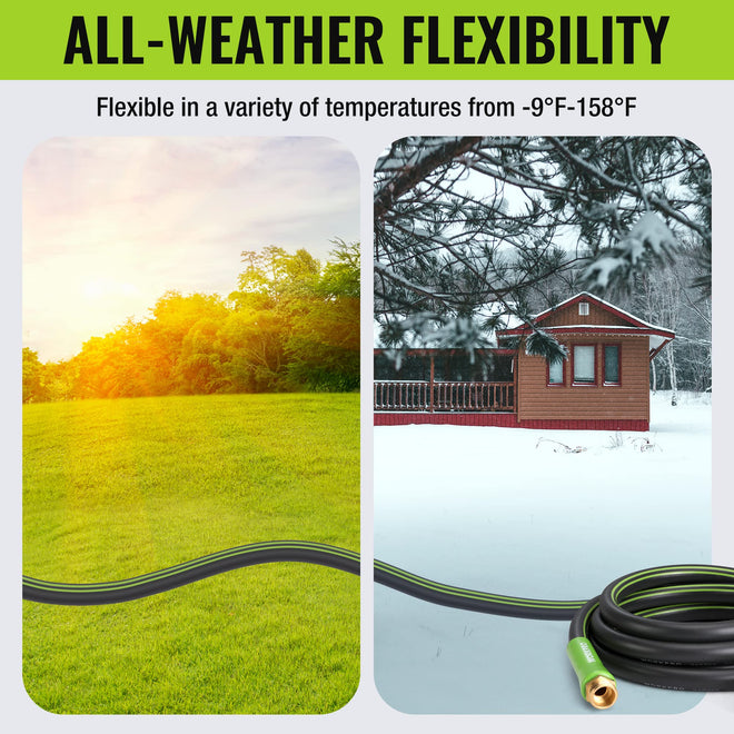 WORKPRO Garden Hose 5/8 in x 10 FT, Heavy Duty, Flexible, Lightweight Water Hose with 360° Rotation Handle, 3/4" GHT Solid Brass Fittings, for Outdoor, Lawn, Garden & Yard, Car Wash 🍁 All In One Marketplace Canada