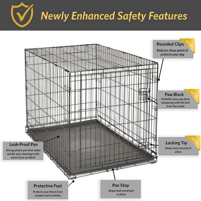 MidWest Homes for Pets 42-Inch New World Crate for Large Breeds, 71-90 lbs, Single Door Folding Dog Crate, Leak-Proof Tray & Secure Latch, Portable, Durable & Easy to Assemble 🍁 All In One Marketplace Canada