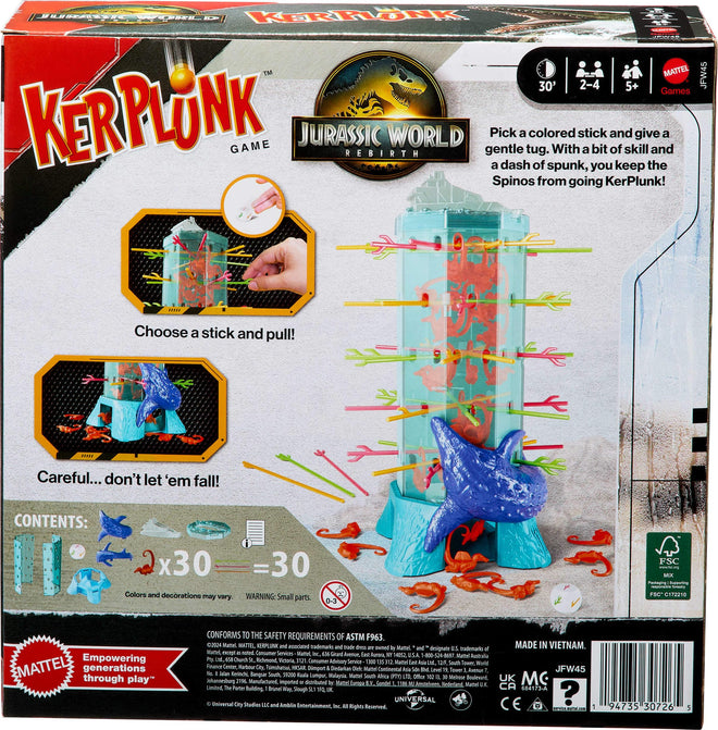 Mattel Games Kerplunk Jurassic World Rebirth Game for Kids & Family with Ocean Tower and Spinosaurus Figures Inspired by the Movie. 🍁 All In One Marketplace Canada