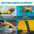 Outward Hound Granby Splash Dog Life Jacket with Handle, Reflective Floating Vest for Swimming & Boating, Maximum Buoyancy, All Skill Levels, Large Dogs (28–32" Girth), Yellow, Large 🍁 All In One Marketplace Canada