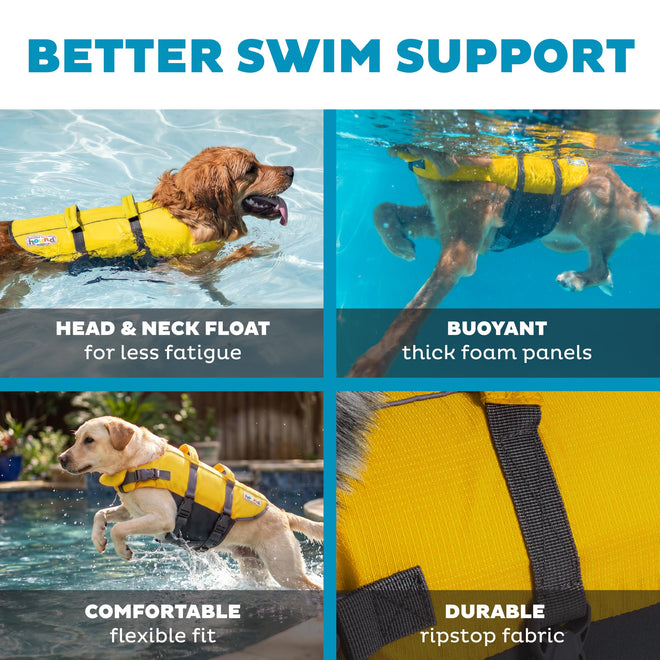 Outward Hound Granby Splash Dog Life Jacket with Handle, Reflective Floating Vest for Swimming & Boating, Maximum Buoyancy, All Skill Levels, Large Dogs (28–32" Girth), Yellow, Large 🍁 All In One Marketplace Canada