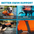 Outward Hound Granby Splash Dog Life Jacket with Handle, Reflective Floating Vest for Swimming & Boating, Maximum Buoyancy, All Skill Levels, Extra-Large Dogs (33–44" Girth), Orange, X-Large 🍁 All In One Marketplace Canada