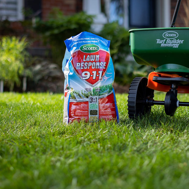 Scotts Lawn Response 9-1-1, 8kg (200 sq Meters / 2,150 sq feet Coverage) | Seed, Fertilizer & Soil Enhancer for Thick, Green Lawns | All-in-one Lawn Solution 🍁 All In One Marketplace Canada
