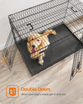 Feandrea Dog Crate, 48-Inch Foldable Dog Kennel with 2 Doors, Removable Tray, XXL, Black UPPD48H 🍁 All In One Marketplace Canada