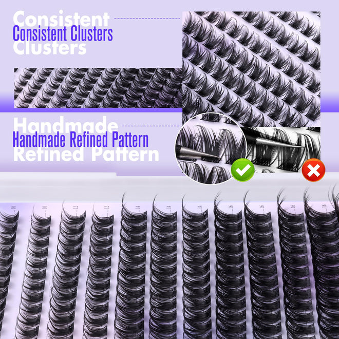 Pawotence Lash Clusters Wispy Cluster Eyelash Extensions 10-18mm Individual Lashes D Curl Cluster Lashes Extension DIY Soft Comfortable Eyelash Clusters with Thin Band 🍁 All In One Marketplace Canada