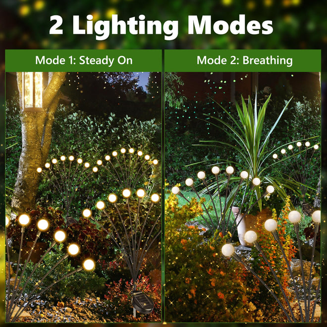 iBaycon 4 Pack Solar Firefly Lights Garden Pathway Outdoor Decor Warm White 🍁 All In One Marketplace Canada