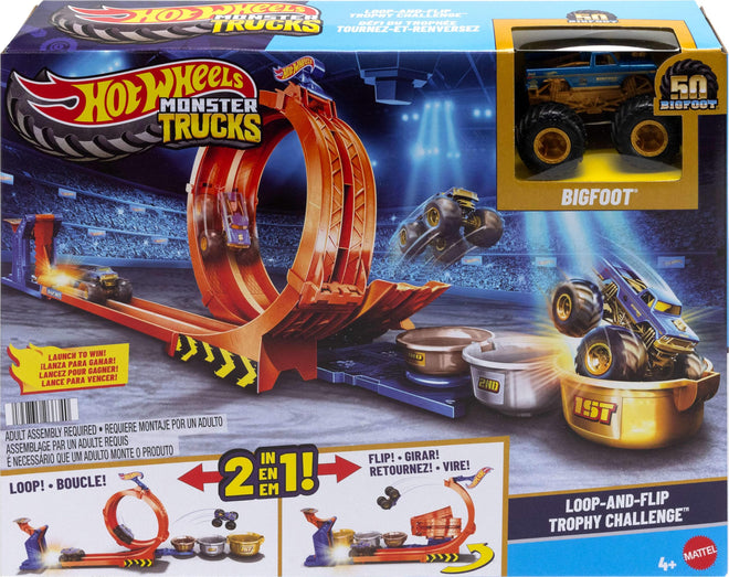 Hot Wheels Monster Trucks Loop-and-Flip Trophy Challenge Playset 🍁 All In One Marketplace Canada