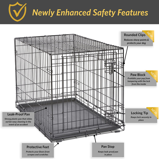 MidWest Homes for Pets 36-Inch New World Crate for Medium-Large Breeds, 41-70 lbs, Single Door Folding Dog Crate, Leak-Proof Tray & Secure Latch, Portable, Durable & Easy to Assemble 🍁 All In One Marketplace Canada