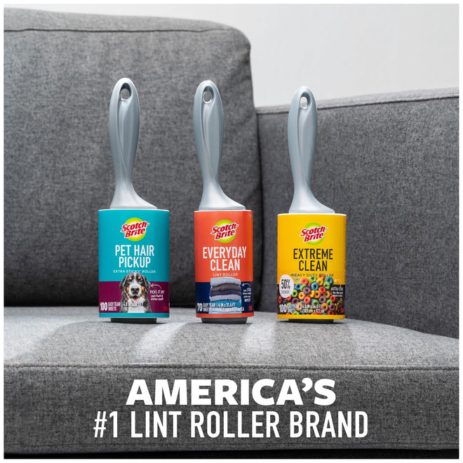Scotch-Brite Everyday Clean Lint Roller, Lint Remover for Pet Hair, Dark Clothes, Furniture, and Dusty Surfaces, Picks Up Fur & Fluff in Your Home, Car, & Office, 5 Pack, 475 Adhesive Sheets Total 🍁 All In One Marketplace Canada