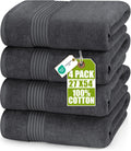 Utopia Towels Premium 100% Combed Ring Spun Cotton Bath Towels, Ultra Soft and Highly Absorbent, 27 by 54 inches, Large Bath Towels, 4 Pack, Grey 🍁 All In One Marketplace Canada