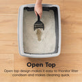 IRIS USA Large Cat Litter Boxes, Open Top High Sided Pan w/Scoop, Black 🍁 All In One Marketplace Canada