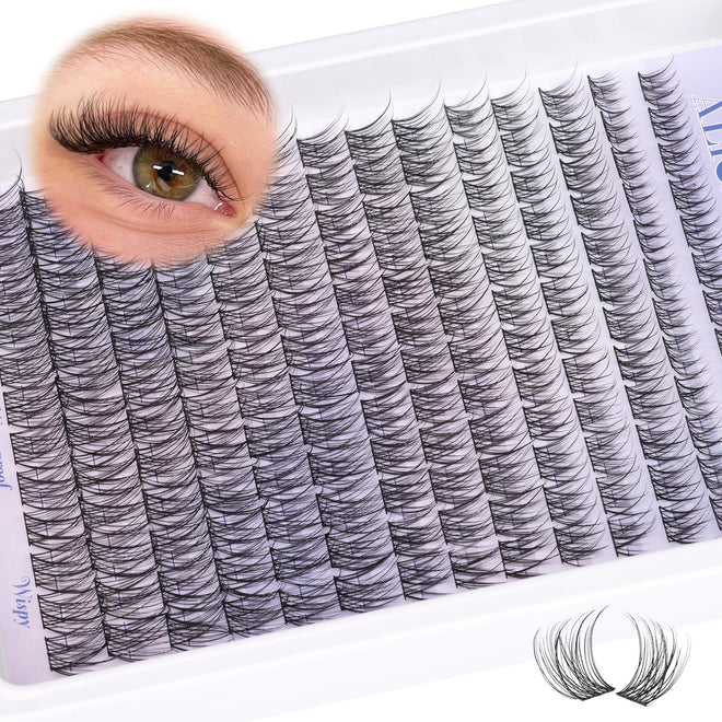 Natural Lash Clusters Wispy Cluster Eyelash Extensions 168pcs Individual Lashes 8-16mm C Curl DIY Lash Extension Natural Look Soft Thin Band Cluster Lashes by ALICE 🍁 All In One Marketplace Canada