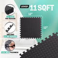 Yes4All EVA Interlocking Mats, Puzzle Floor Tiles, Foam Floor Padding with Border for Furniture, Home Space, Living Room, Garage - Black, 1.02 m2 🍁 All In One Marketplace Canada
