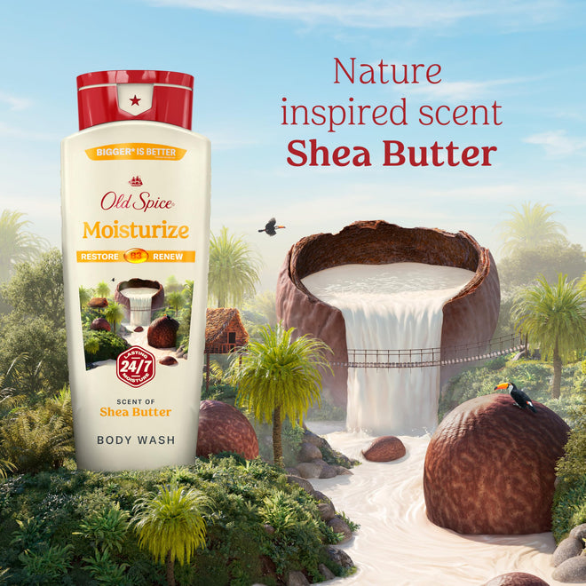 Old Spice Men's Body Wash Moisturize with Shea Butter, 24/7 Moisturization, Gentle on Skin, 2.12 L Total (4 Count of 532 mL Each) 🍁 All In One Marketplace Canada