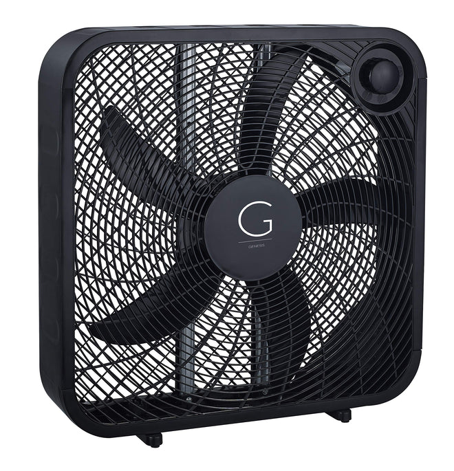 Genesis 20" Box Fan, 3 Settings, Max Cooling Technology, Carry Handle, Black (G20BOX-BLK) 🍁 All In One Marketplace Canada
