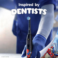 Oral-B iO Kids Limited Rechargeable Electric Powered Toothbrush, Spiderman with 1 Gentle Care Brush Head - Automatic Pressure Sensor to Protect Gums - 3 Cleaning Settings - 2 Min Music Timer - Travel Case - 28 Day Battery Life