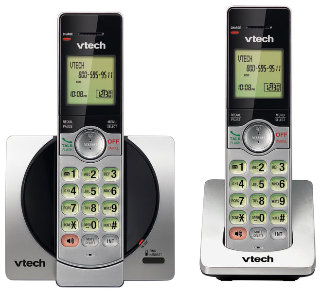 VTech DECT 6.0 Dual Handset Cordless Phones with CID, Backlit Keypads and Screens, Full Duplex Handset Speakerphones, and Call Block Silver/Black 🍁 All In One Marketplace Canada