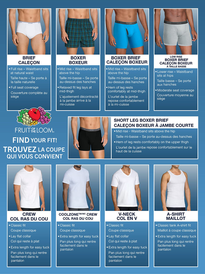Fruit of the Loom Mens Comfort Casual Boxer Shorts, Assorted Colours, Small US 🍁 All In One Marketplace Canada