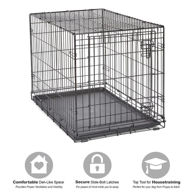 MidWest Homes for Pets 36-Inch New World Crate for Medium-Large Breeds, 41-70 lbs, Single Door Folding Dog Crate, Leak-Proof Tray & Secure Latch, Portable, Durable & Easy to Assemble 🍁 All In One Marketplace Canada