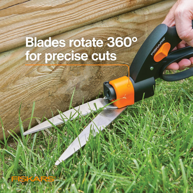 Fiskars Shear Ease Grass Shears - 5" Stainless Steel Blades - 360-Degree Swivel Blade Plant Cutting Scissors - Garden Shears and Grass Cutter 🍁 All In One Marketplace Canada