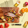 SHIZZO Grill Basket Value Set, Barbecue BBQ Grilling Basket , Stainless Steel Large Folding Grilling baskets With Handle, Portable Outdoor Camping BBQ Rack for Fish, Shrimp, Vegetables, Barbeque Griller Cooking Accessories, Gift, Gifts for father, dad, hu