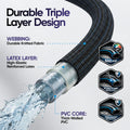 100ft Garden Hose with 10 Function Spray Nozzle, Expandable Garden Hose, 3/4" Easy Removal Solid Brass Connector, Flexible Water Hose, Extra Durable Material, Black&Blue by Luft 🍁 All In One Marketplace Canada