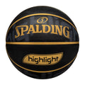 Spalding Highlight Black/Gold Rubber Outdoor Basketball, Size 7 (29.5") 🍁 All In One Marketplace Canada