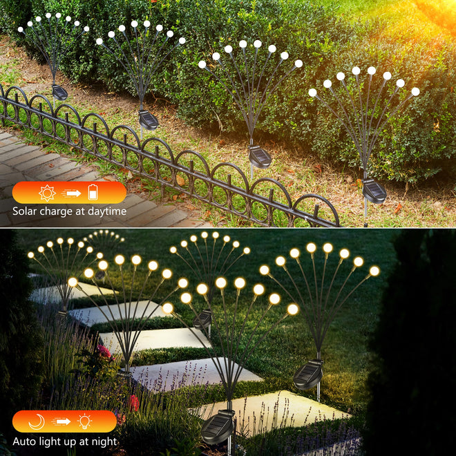 iBaycon 8 Pack Solar Firefly Lights Garden Pathway Outdoor Decor Warm White 🍁 All In One Marketplace Canada