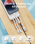 Charmast Portable Charger with Built in Cables, Power Bank with Cords Wires, Slim 10000mAh Travel Battery Pack 6 Outputs 3 Inputs 3A Fast Charging for Samsung Google Pixel LG Moto iPhone iPad 🍁 All In One Marketplace Canada
