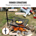 VEVOR Swivel Campfire Grill, Fire Pit Grill Grate, Heavy Duty Steel Grill Grates, 360° Adjustable Open Outdoor Cooking Equipment, Portable Camp Fire Racks for Camping Outdoor BBQ 🍁 All In One Marketplace Canada