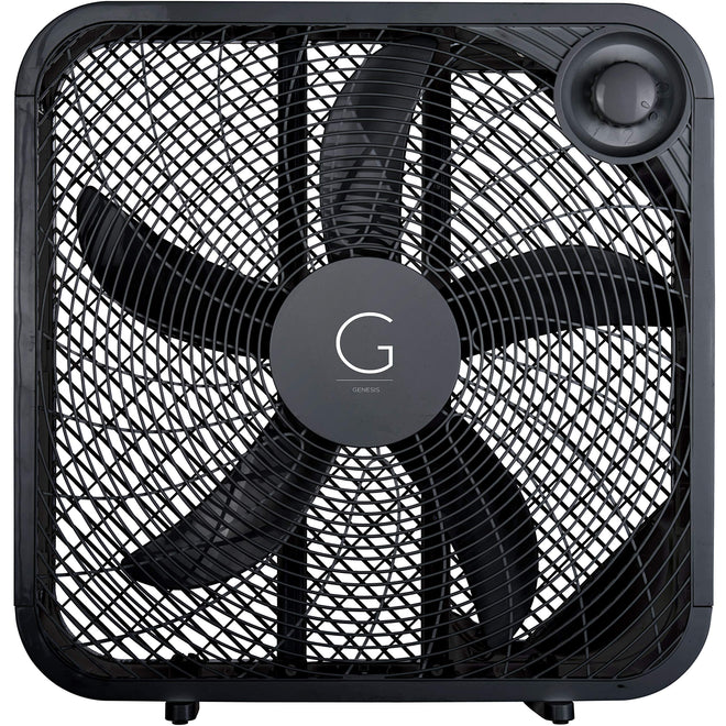 Genesis 20" Box Fan, 3 Settings, Max Cooling Technology, Carry Handle, Black (G20BOX-BLK) 🍁 All In One Marketplace Canada