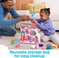 MEGA BLOKS First Builders Toddler Blocks Toys Set, Big Building Bag Collection with 80 Pieces and Storage, Pink, Ages 1+ Years 🍁 All In One Marketplace Canada