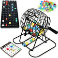 Queensell Bingo Game for Adults - Best Board Game With Metal Cage, Balls Set, and Cards - Family Game for Large Groups 🍁 All In One Marketplace Canada