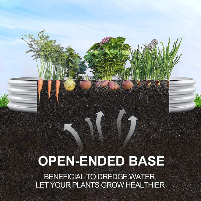 Land Guard Galvanized Raised Garden Bed Kit, Galvanized Planter Raised Garden Boxes Outdoor, Oval Large Metal Raised Garden Beds for Vegetables…… 🍁 All In One Marketplace Canada