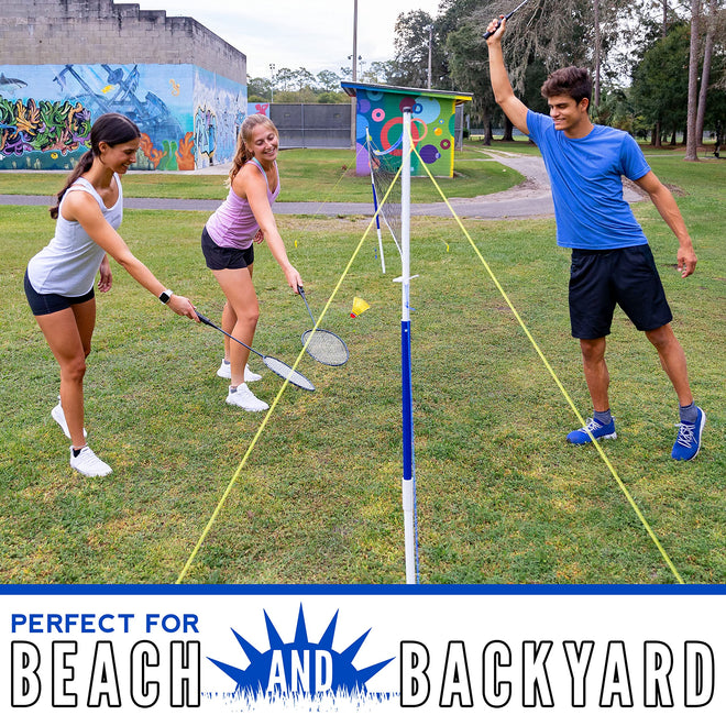Franklin Sports Badminton Set - Portable Badminton Set - Adult and Kids Badminton Net - Perfect Backyard/Lawn Game - Includes 4 Badminton Racquets - Recreational 🍁 All In One Marketplace Canada
