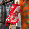 Lucky Bloom Chinese New Year Dog Shirt | Red & Gold Cheongsam-Inspired Top