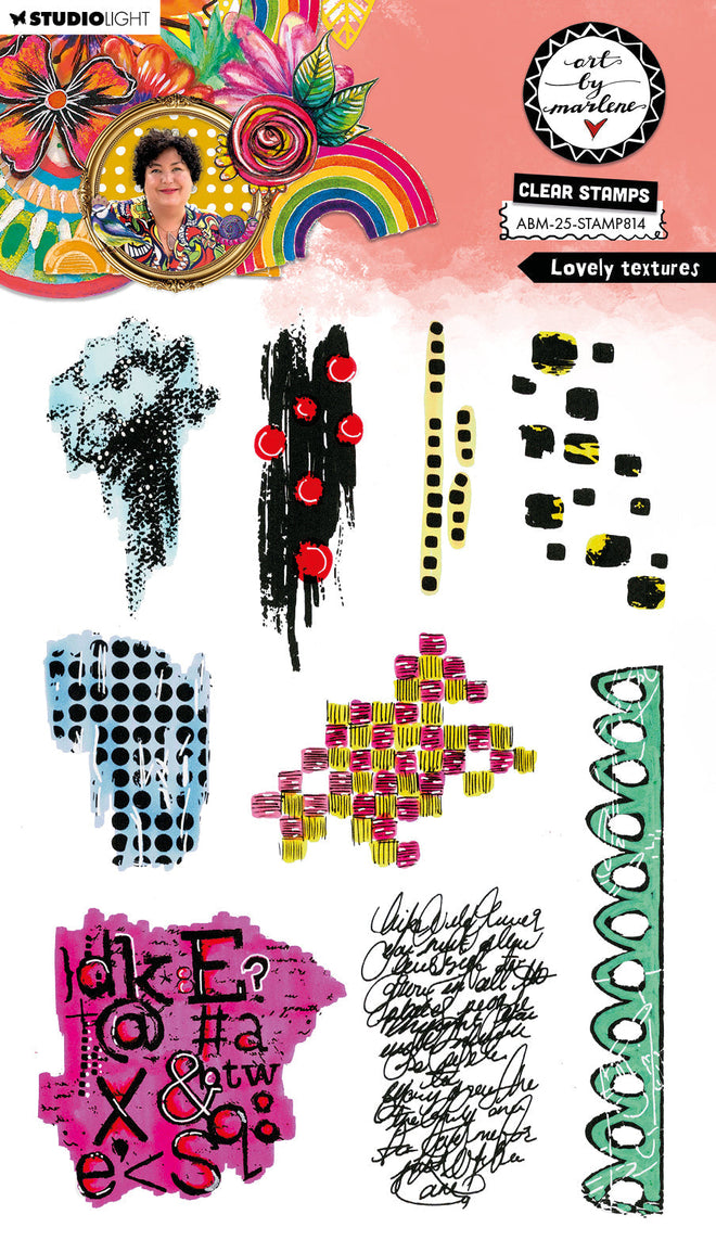 ABM Clear Stamp Lovely Textures Art by Marlene 9 Pieces