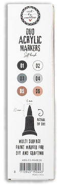ABM Duo Acrylic Markers Browns Essentials 3 PC