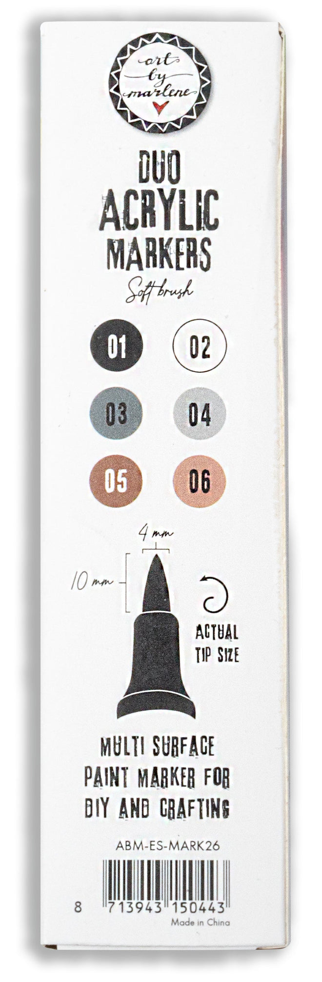 ABM Duo Acrylic Markers Browns Essentials 3 PC
